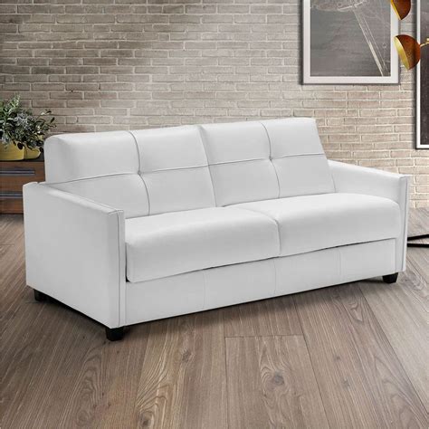 Modern White Leather Sofa Bed Sleeper | Baci Living Room