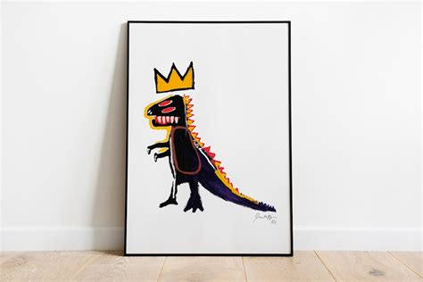 Jean Michel Basquiat Dino Print, Basquiat Dinosaur Wall Art, Basquiat ...