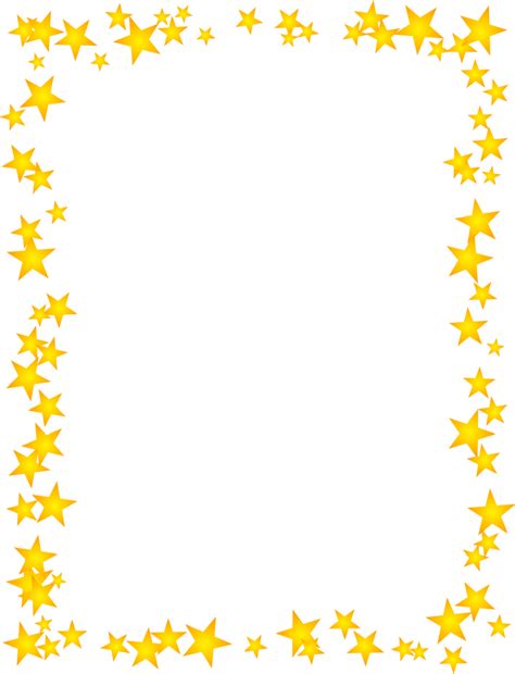 Gold Stars Scattered Border | Clip art borders, Borders for paper, Floral border design