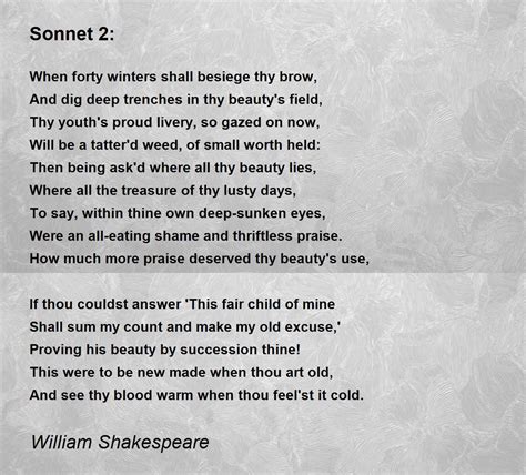 Sonnet 2: Poem by William Shakespeare - Poem Hunter