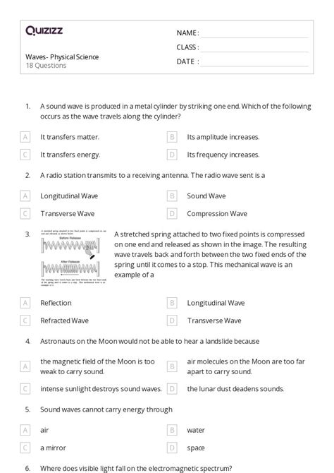 50+ Physical Science worksheets for 9th Grade on Quizizz | Free & Printable