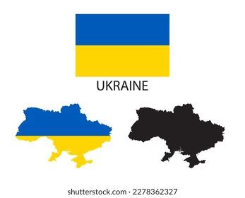 Ukraine Flag Map Illustration Vector Stock Vector (Royalty Free ...