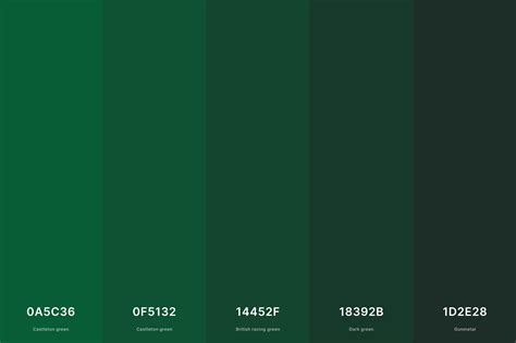 35+ Best Green Color Palettes with Names and Hex Codes | Green colour ...