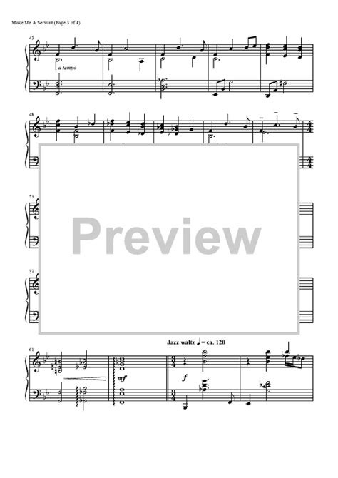 Make Me a Servant / The Servant Song" Sheet Music for Piano Solo ...