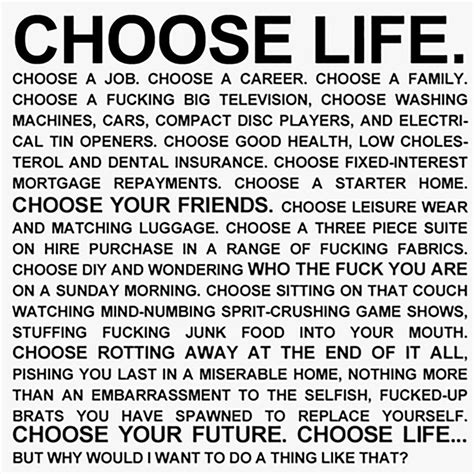 Choose Life Monologue Poster Digital Art by Joshua Williams