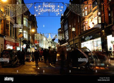 Christmas lights decorations grafton Street Dublin Ireland traditional ...