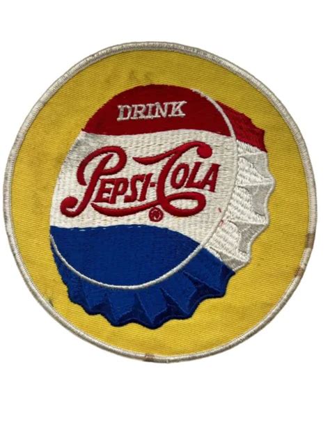 LARGE VINTAGE DRINK Pepsi-Cola Script Patch Uniform Yellow Red White Blue $22.00 - PicClick