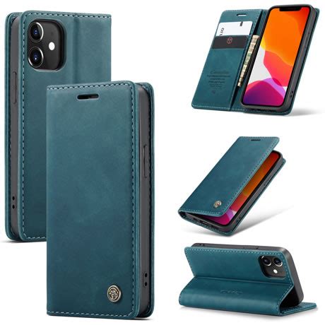 CaseMe iPhone 12 Wallet Leather Magnetic Flip Case Blue