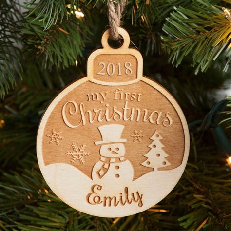 Personalized Wood Ornament - My First Christmas Ornament - Walmart.com - Walmart.com