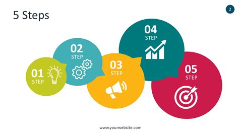 Nhiều mẫu - Powerpoint template 5 steps Phù hợp với nhu cầu sử dụng và giúp tôn vinh tính công nghệ