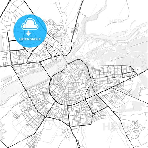 Vector PDF map of Badajoz, Spain - HEBSTREITS