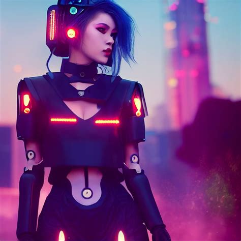 prompthunt: beautiful female cyborg wearing futuristic cyberpunk ...