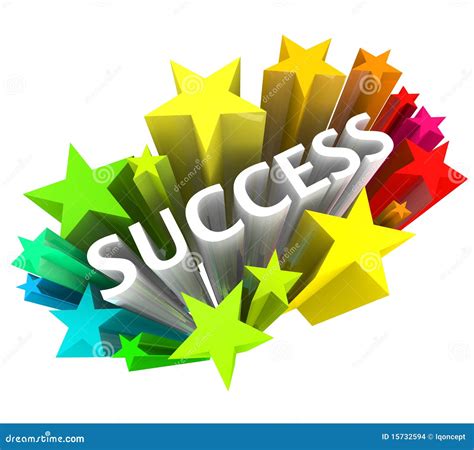 Success - Word Surrounded by Colorful Stars Stock Illustration ...