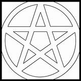 Wiccan Pentagram Drawings Sketch Coloring Page sketch template