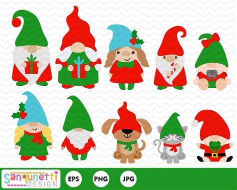 Christmas Gnome Family Clipart Digital Art Instant Download - Etsy ...