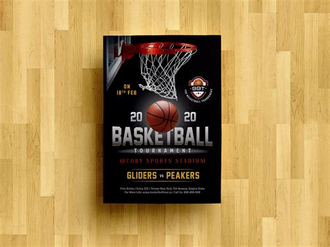 Free Basketball Tournament Playoff Game Flyer Design Template PSD - Designbolts