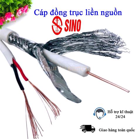 Dây cáp đồng trục liền nguồn SINO có bọc bạc chống nhiễu sợi bạc khử sóng từ chuyên dụng cho ...