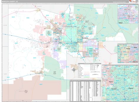 Maricopa County, AZ Wall Map Premium Style by MarketMAPS - MapSales