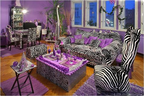 Zebra Stripes & Purple Accent Living Room Pictures, Photos, and Images ...