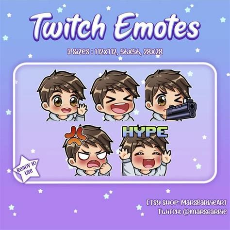 Twitch emotes // Boy chibi emotes for streamers / kawaii cute | Etsy Chibi Boy, Cute Chibi ...