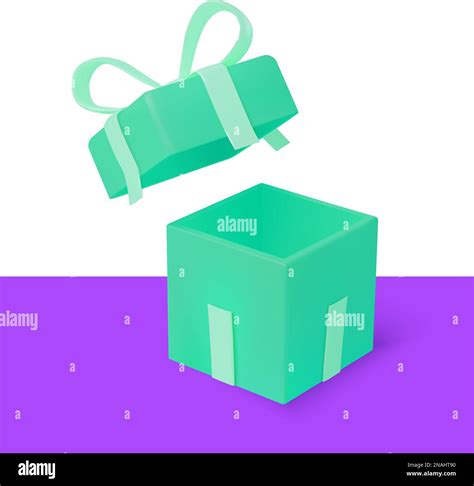 Mint color 3D realistic gift box vector Stock Vector Image & Art - Alamy
