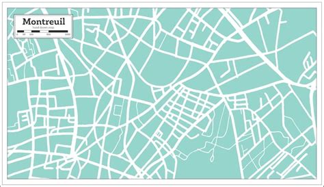 Premium Vector | Montreuil france city map in retro style. outline map ...