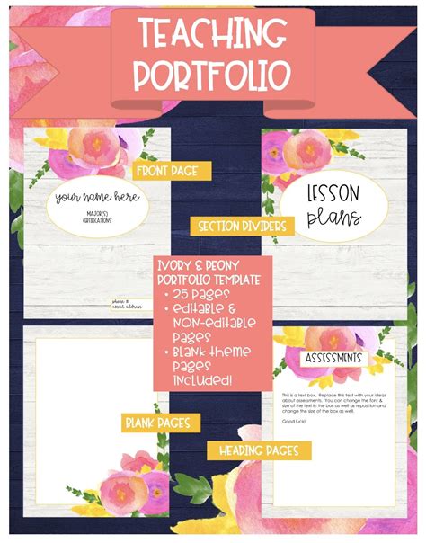 Teacher Portfolio Template: Cream Shiplap | Teaching portfolio, Free portfolio template, Teacher ...