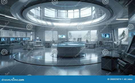 A Futuristic Lab Interior Ai, Ai Generative, Illustration Stock ...