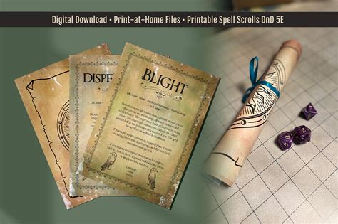 Printable Spell Scrolls Dnd 5e RPG Digital Download - Etsy