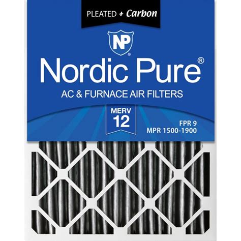 Nordic Pure 16x25x2 Furnace Air Filters MERV 12 Pleated Plus Carbon 3 Pack - Walmart.com ...