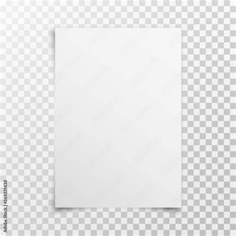 White realistic blank paper page with shadow isolated on transparent ...