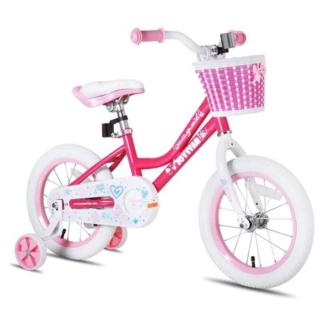 JOYSTAR Angel 16-Inch Ride On Girls Bicycle Kids Bike with Training Wheels, Pink - Walmart.com ...