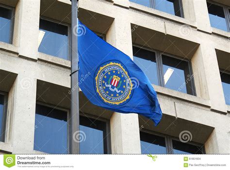 FBI Flag on FBI Headquarters,J.Edgar Hoover Building Editorial Stock ...