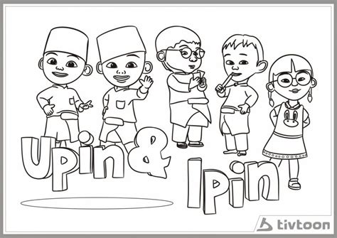 Upin Ipin Colouring Pages | Sketsa, Buku mewarna, Buku mewarnai