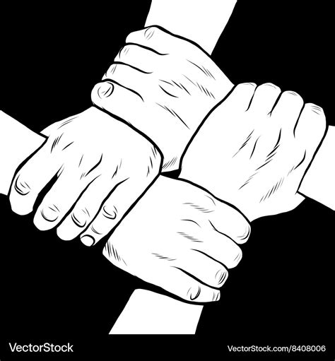 Black and white hands solidarity friendship Vector Image