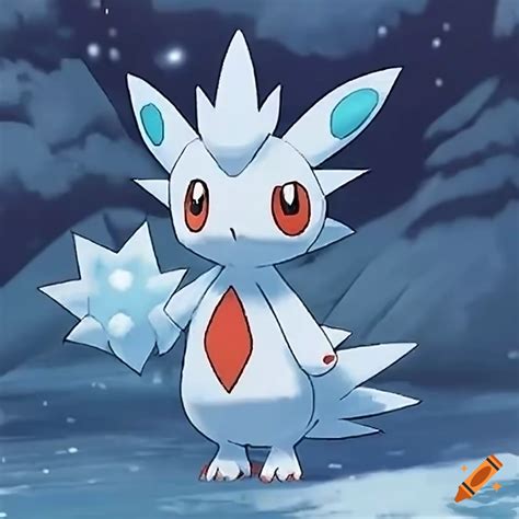 Art of a new snow-type pokémon by ken sugimori on Craiyon