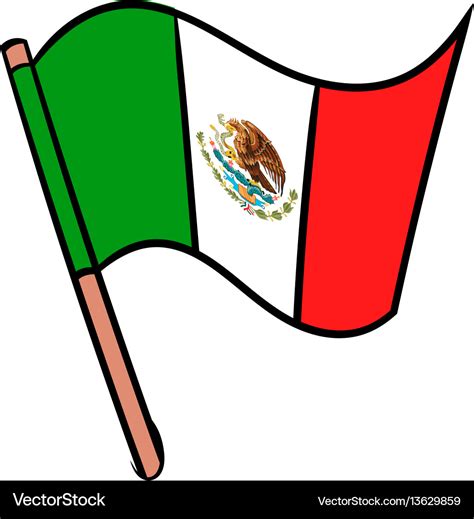 Flag mexico icon cartoon Royalty Free Vector Image