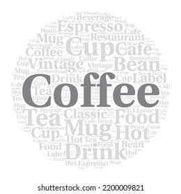 Coffee Word Cloud Art Detailed Vector Stock Vector (Royalty Free) 2200009821 | Shutterstock