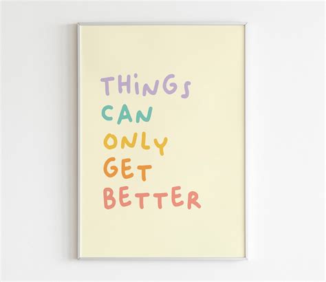 Things can only get better lyrics print / D:Ream / Colourful | Etsy