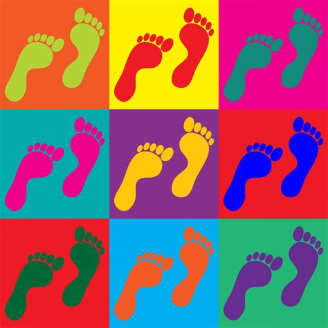 Footprints Colorful Pop Art Free Stock Photo - Public Domain Pictures
