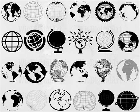 Globe Svg Globe Silhouette Globe Svg Bundle Globe Svg Design Globe Cut ...