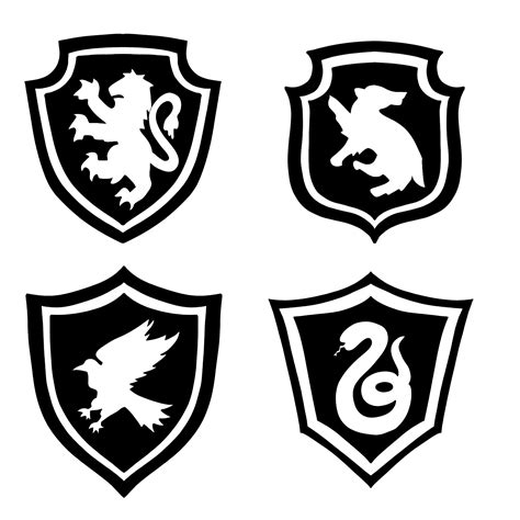 Hogwarts House Crests Black And White