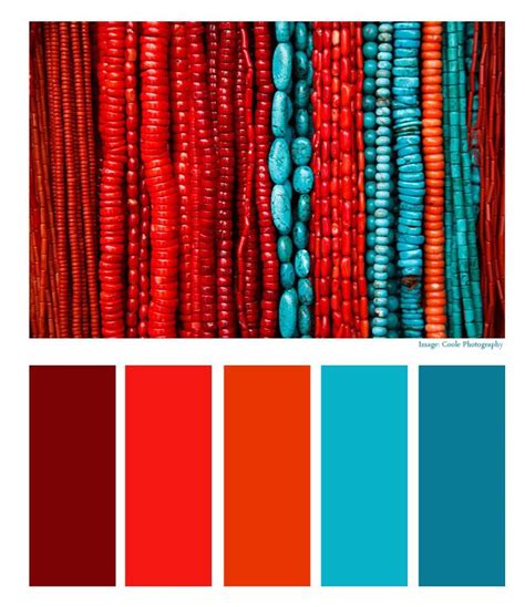 Aztec Empire: Turquoise and Coral | Red colour palette, Red color ...