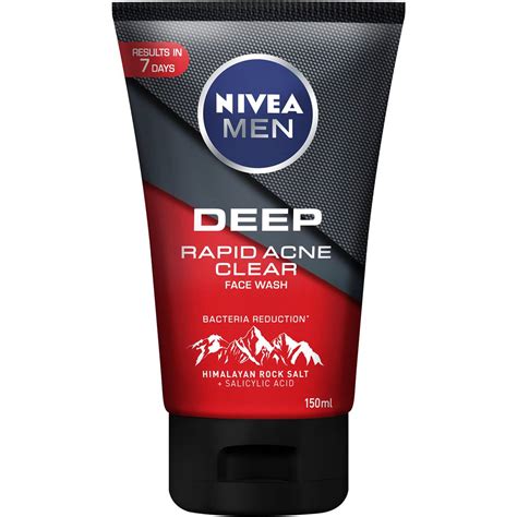 Nivea Men Deep Rapid Acne Clear Face Wash For Acne Prone Skin 150ml | Woolworths