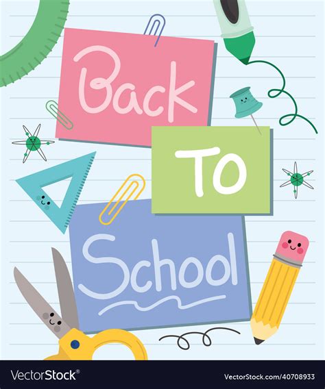 Back to school kawaii design Royalty Free Vector Image