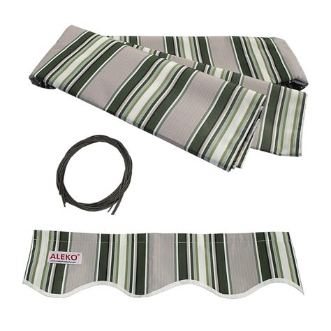 ALEKO 20'x10' Retractable Awning Fabric Replacement, Multi Striped ...