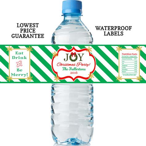 Christmas Water Bottle Labels LOWEST Price Water Proof Labels, FREE ...