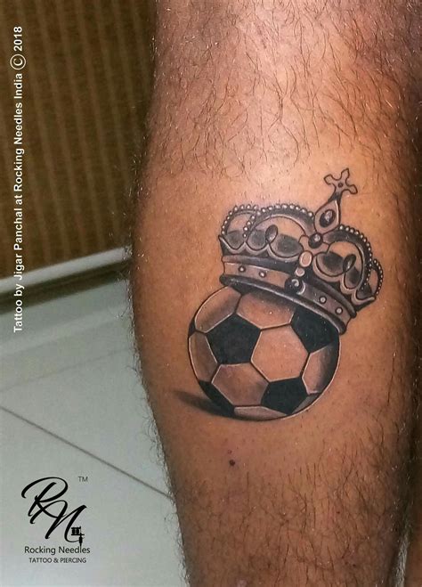 " FootBall Tattoo" www.rockingneedles.com #RockingNeedles #FootballLover #Crown #SmallTattoo #A ...