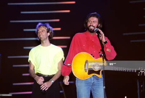 The Bee Gees perform live on stage at Radio City Music Hall in New ...