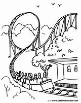 Roller Coaster Drawing Coloring Pages Ride sketch template